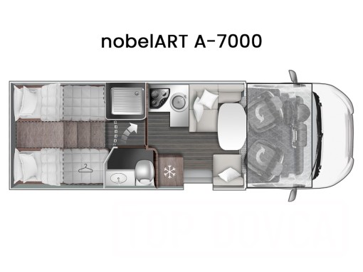 Obytný vůz nobelART A7000 - Elegance typu alkovna